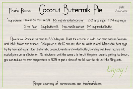 coconut buttermilk pie recipe